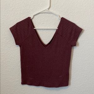 Burgundy top